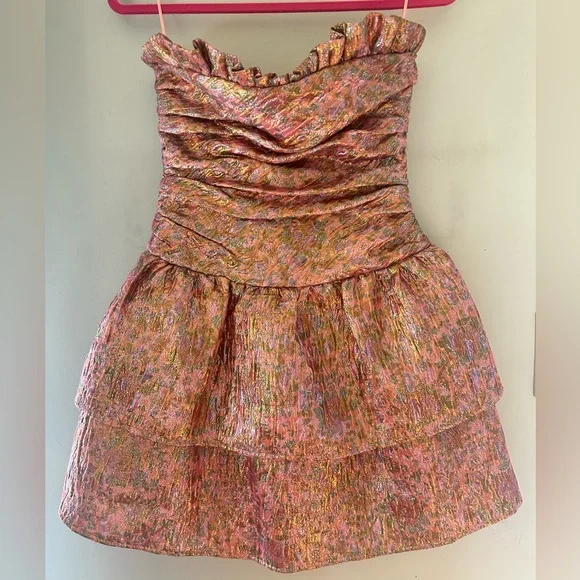 knee length dresses for ladies Loveshackfancy Liria Dress - Honey Shimmer main image 1